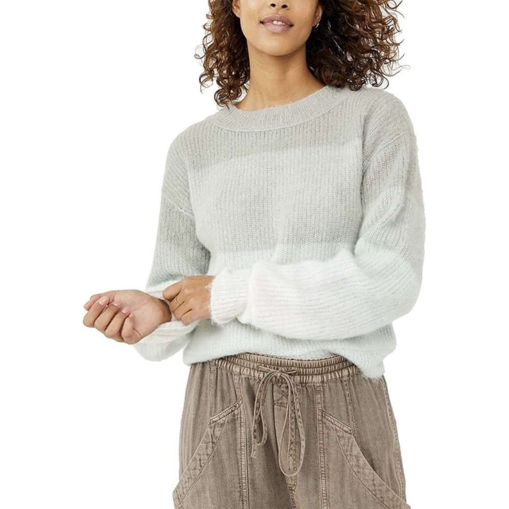 Free People Autumn Sky Pullover Block Wool Sweater